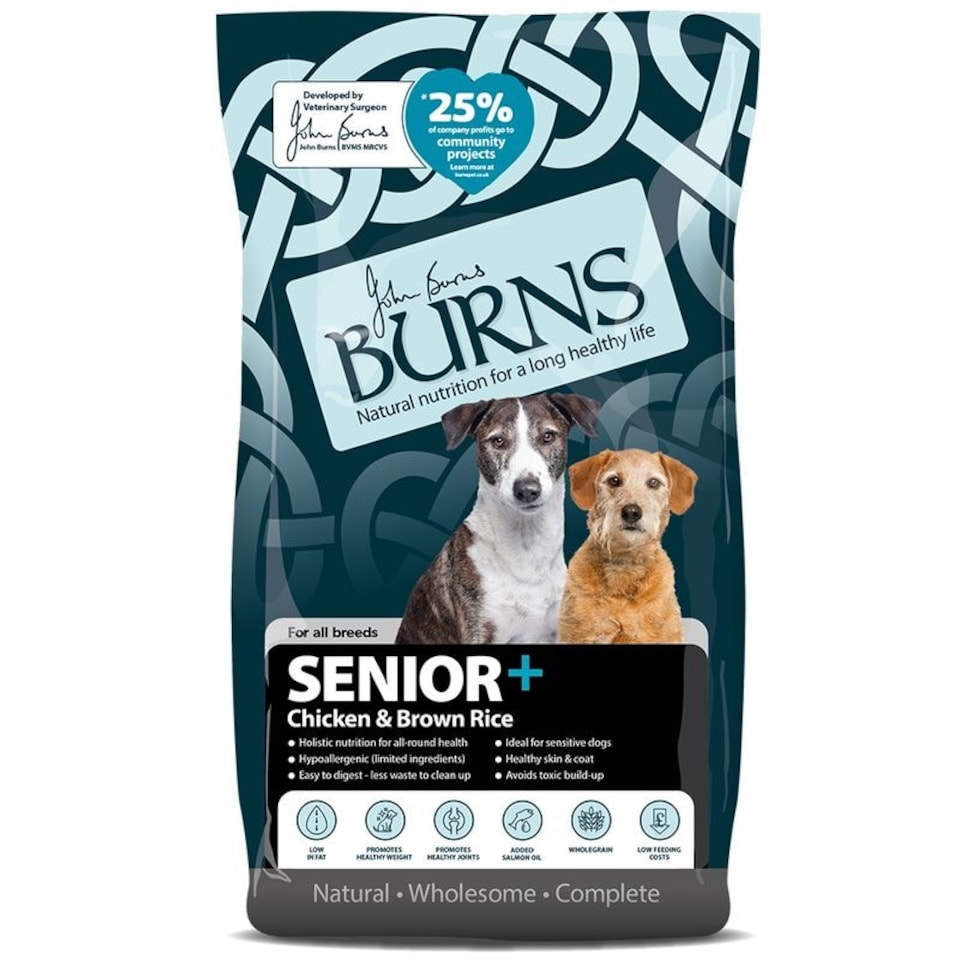 image 1 of Burns Senior+ Dry Dog Food - Chicken & Brown Rice 12kg