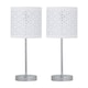 image 1 of First Choice Lighting Set of 2 Chrome Touch Operated Table Lamps with White Cut Out Shades Chrome | White