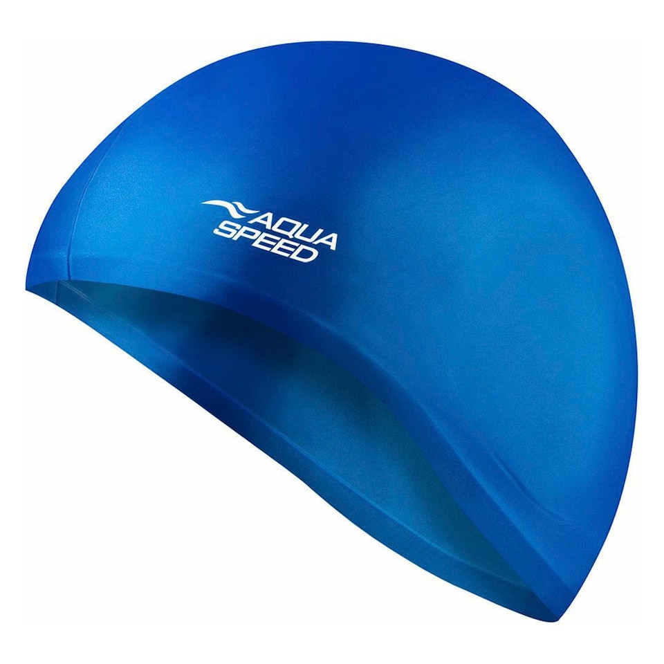 image 1 of Unisex Adult Full Ear Coverage Swimming Cap | Soft Silicone Cap for Pool Use | Blue | Blue | One Size | 1