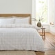 image 2 of Bianca Oxton Check 200 Thread Count Cotton Reversible Duvet Cover Set Natural | Cream | Natural | King