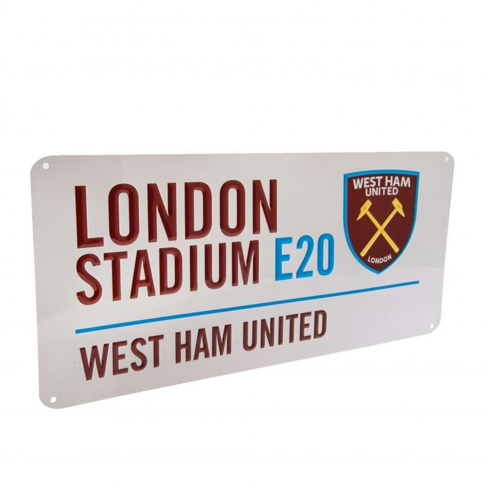 image 1 of West Ham United FC Street Sign - White - One Size