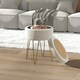 image 2 of HOMCOM 5L Velvet Footstool with Removable Lid for Bedroom, Cream White