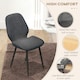 image 4 of HOMCOM Dining Chairs Set of 2 Upholstered Kitchen Chairs w/ Metal Legs Grey