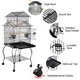 image 4 of Yaheetech 140 cm Tall Triple Roof Rolling Bird Cage with Detachable Stand Black