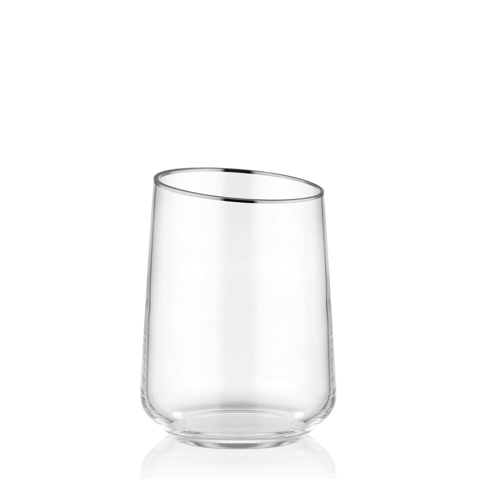 image 1 of Gina Collection Silver Slanted Highball Glasses (Set of 6)