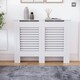image 5 of Vida Designs Milton Radiator Cover Painted MDF Slatted Cabinet, White, 111cm
