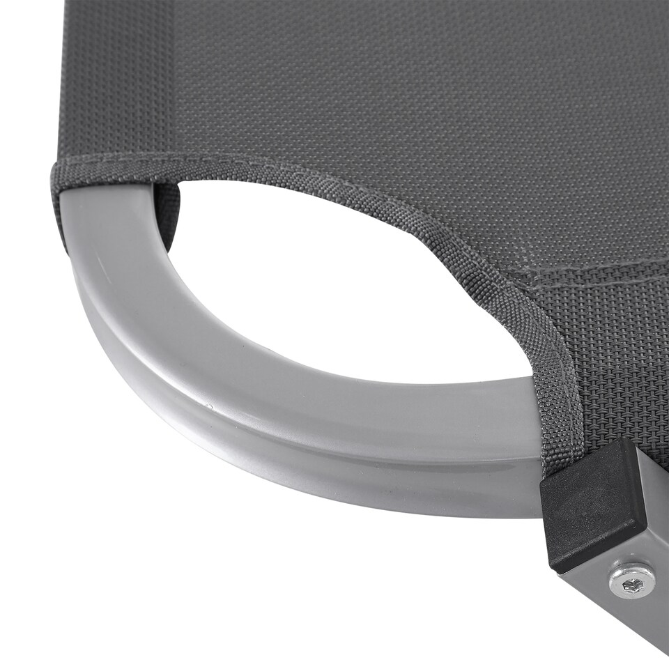 image 1 of Outsunny Sun Lounger Relaxed Recliner with 5-Position Adjustable Backrest Aluminium Frame for Pool or Sun Bathing Light Grey