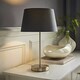 image 1 of ValueLights Modern Satin Silver Table Lamp With Grey Shade | Grey