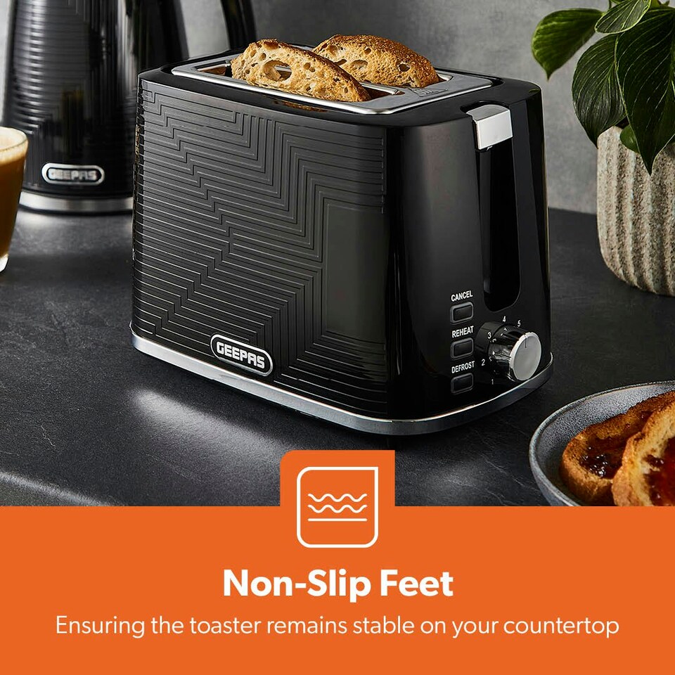 image 1 of GEEPAS 1.7L Illuminating Electric Kettle 2 Slice Bread Toaster & Microwave Kitchen Combo Set