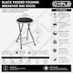 image 8 of Black Padded Folding Breakfast Kitchen Bar Stool Seat | Black