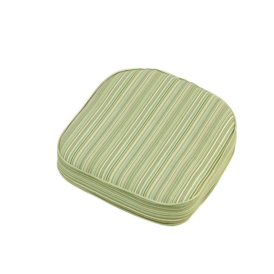 Cotswold Stripe Standard D Pad Outdoor Garden Furniture Cushion - L41 x W38 cm Green