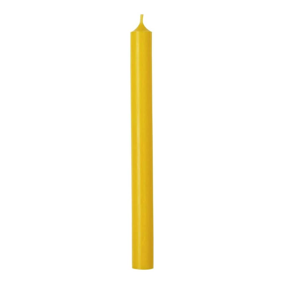 IHR Dinner Candle Tall Solid Coloured Unscented 25cm Dark Yellow