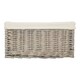 image 3 of Extra Large Grey Wash White Cotton Lined Willow Storage Baskets | Brown | White | XL | 1