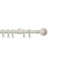 13 - 16mm Cream Ball Metal Curtain Pole Set 120 - 210cm | Cream | Cream