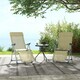 image 8 of Outsunny Reclining Garden Chairs Set of 2 w/ 5-level Adjustable Backrest, Beige