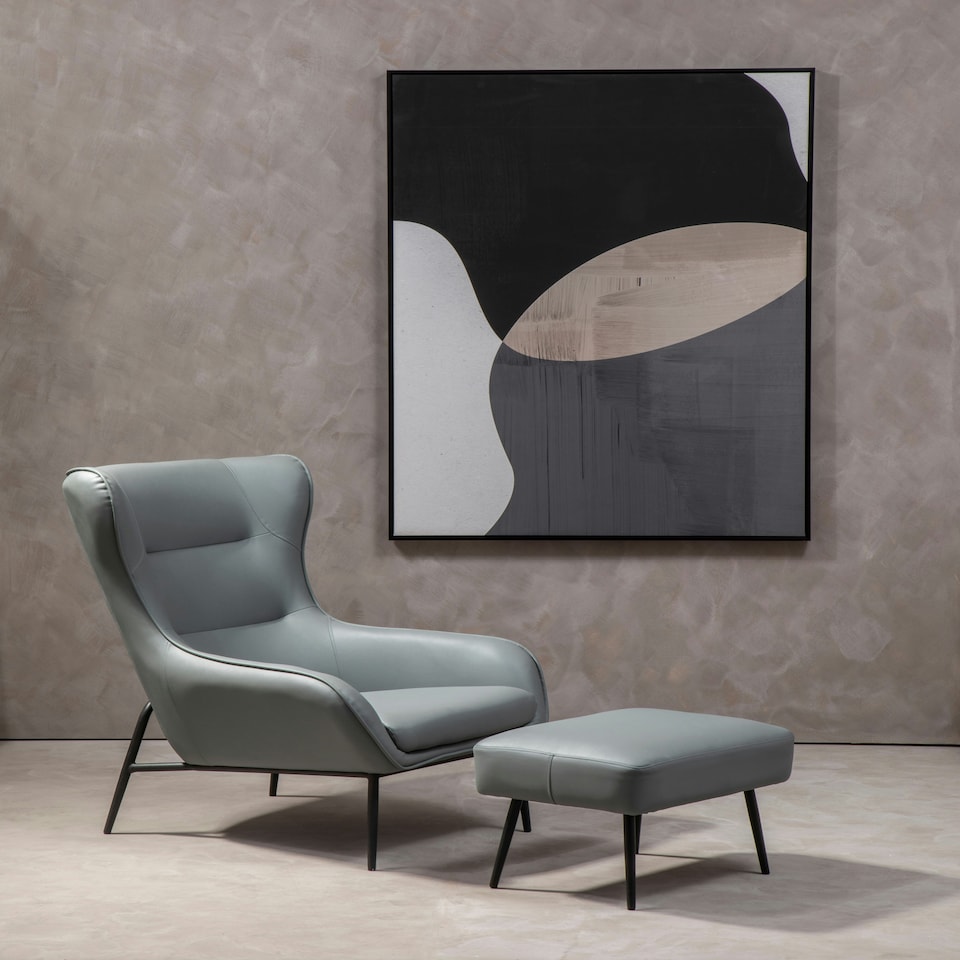 image 1 of Interiors by Premier Grey Armchair And Footstool Grey
