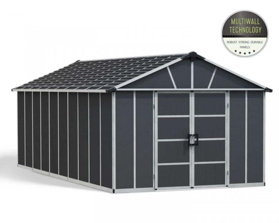 image 1 of Yukon 11X21.3 Shed - Polycarbonate - L643 x W332 x H252 - Dark Grey