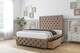 image 4 of Sloomy Vienna Mink Plush Divan Bed Base 2 Drawers Foot-End With 26 Inch Strutted Headboard & 12 Inch Matching Footboard | Brown | Mink | Small Double | 1