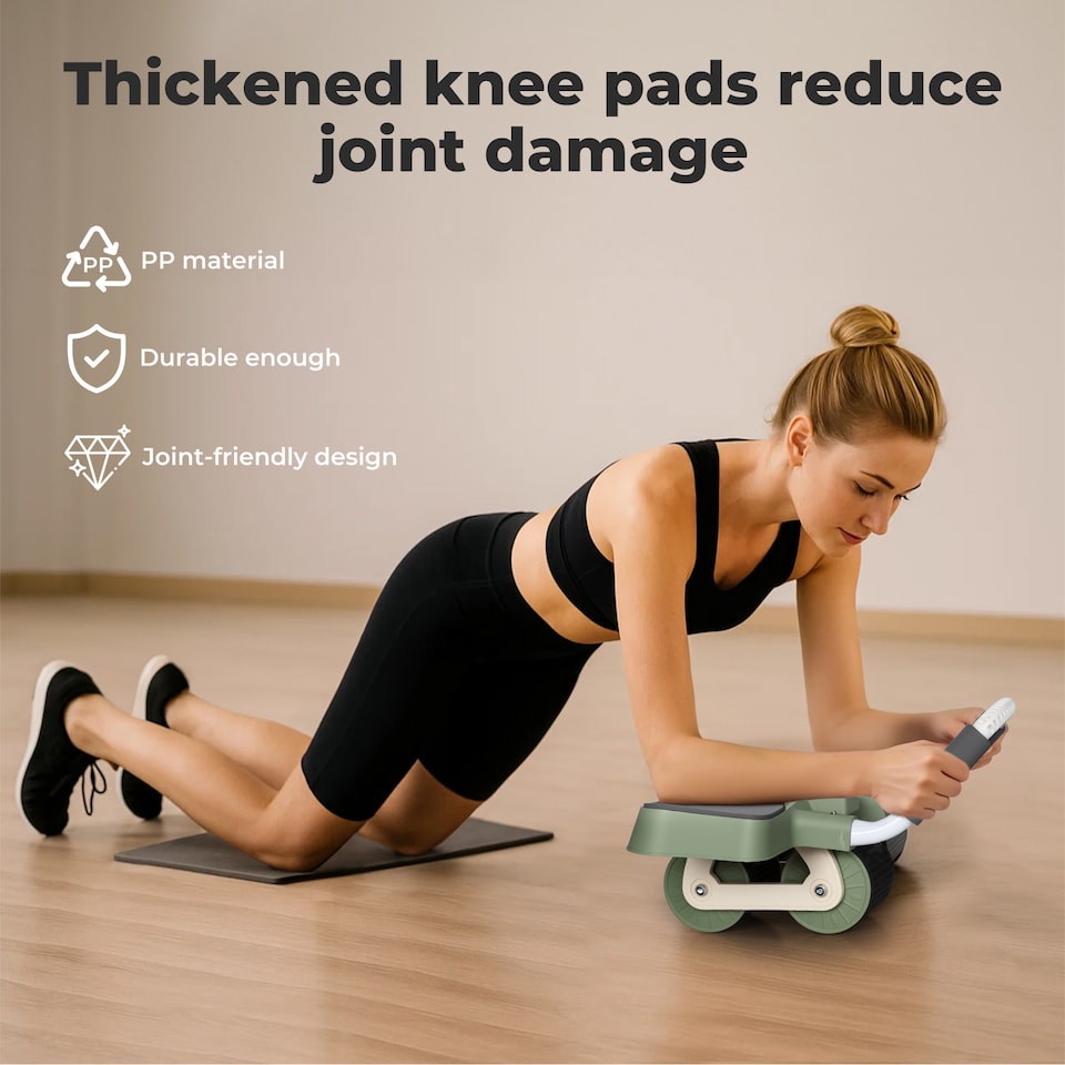 image 1 of Centra Ab Roller with Auto Rebound LCD Timer Elbow Knee Support Core Trainer