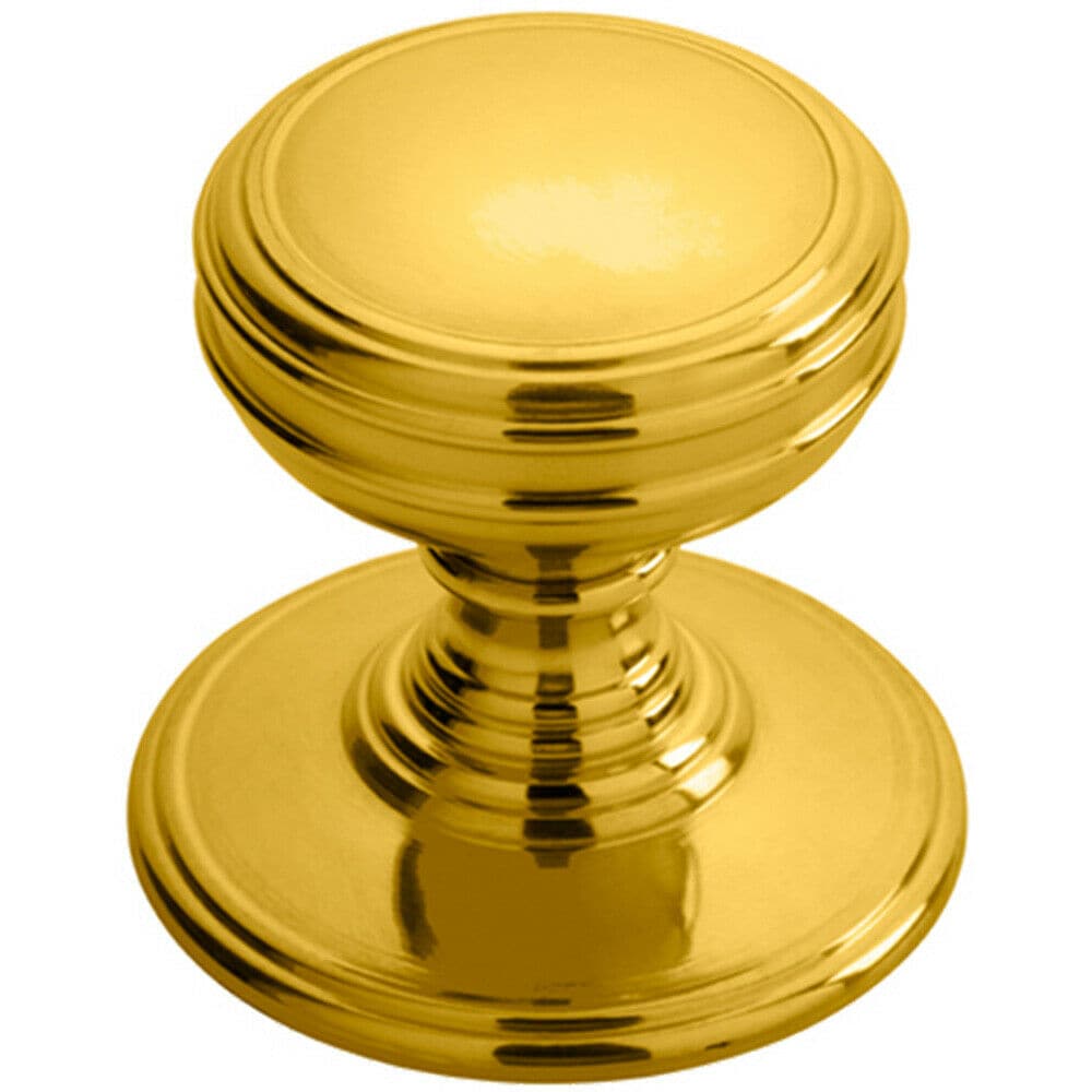 Loops Ringed Tiered Cupboard Door Knob 38mm Diameter Polished Brass Cabinet Handle in Metallics