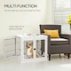 image 3 of PawHut Dog Crate Puppy Cage End Table Design for Medium Dog White