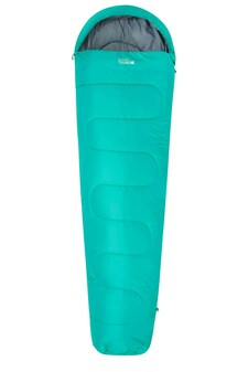 Mountain Warehouse Basecamp 250 Mummy Sleeping Bag 2 Seasons Insulated 5-15°C | Blue | Teal