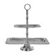 image 1 of Bailey 2 Tier Hammered Aluminium Cake Stand Silver