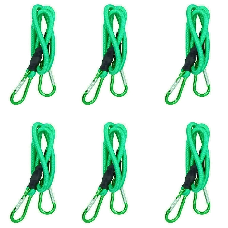 image 1 of 36" Bungee Rope with Carabiner Clips Cords Elastic Tie Down Fasteners 6pc