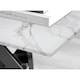 image 2 of Furniturebox Leonardo Side Table White Glass Marble Effect Top Black Legs