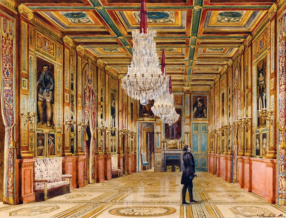 image 1 of View of the Picture Gallery at the Chateau d Eu 1000 piece jigsaw
