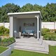 image 3 of Columbus-Log Cabin, Wooden Garden Room, Timber Summerhouse, Home Office - L435 x W349 x H245.1 cm Brown
