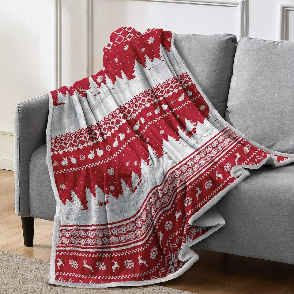 image 1 of Velosso Nordic Sherpa Reverse Blanket Throw