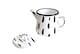 image 6 of Stripe Collection Enamel Two Mugs & Teapot Gift Set