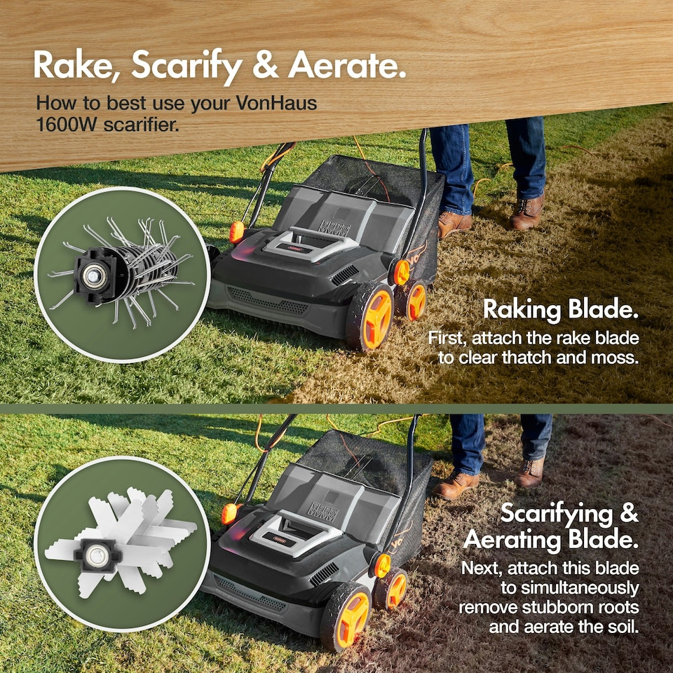 image 1 of VonHaus Lawn Scarifier 1600W