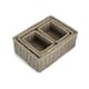 image 3 of Set of 4 Wicker Grey Wash Storage Tray Brown