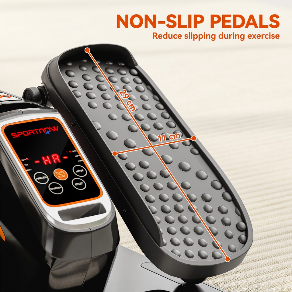 image 1 of SPORTNOW Under Desk Elliptical Machine for Home, Seated Pedal Exerciser