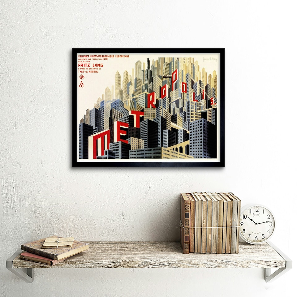 image 1 of Movie Film Metropolis Sci Fi Drama Class Study City Framed Wall Art Print
