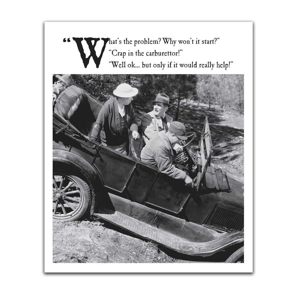 Emotional Rescue Funny Birthday Card for Him, Humorous Birthday Card for a Man, Black & White, AC3758