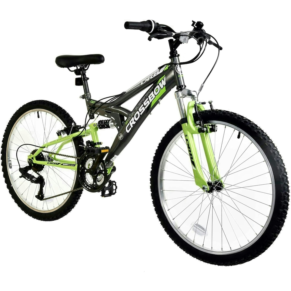 image 1 of Dallingridge Crossbow Junior Full Suspension Mountain Bike 24" Wheel - Graphite/Lime