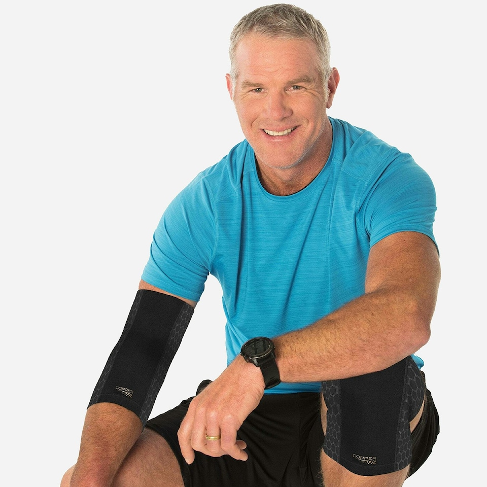 image 1 of Copper Fit Freedom Elbow Compression Sleeve (Large) Black | L