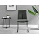 image 5 of Furniturebox 2x Halle Dark Grey Fabric Black Leg Dining Chairs