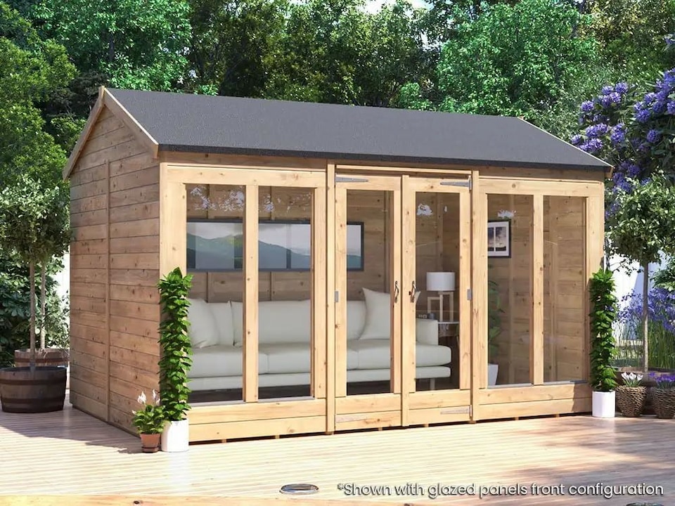 image 1 of Dunster House Summerhouse 3.6m x 2.4m (12' x 8') Reverse Apex, Pressure Treated, Superfelt, RagePanda