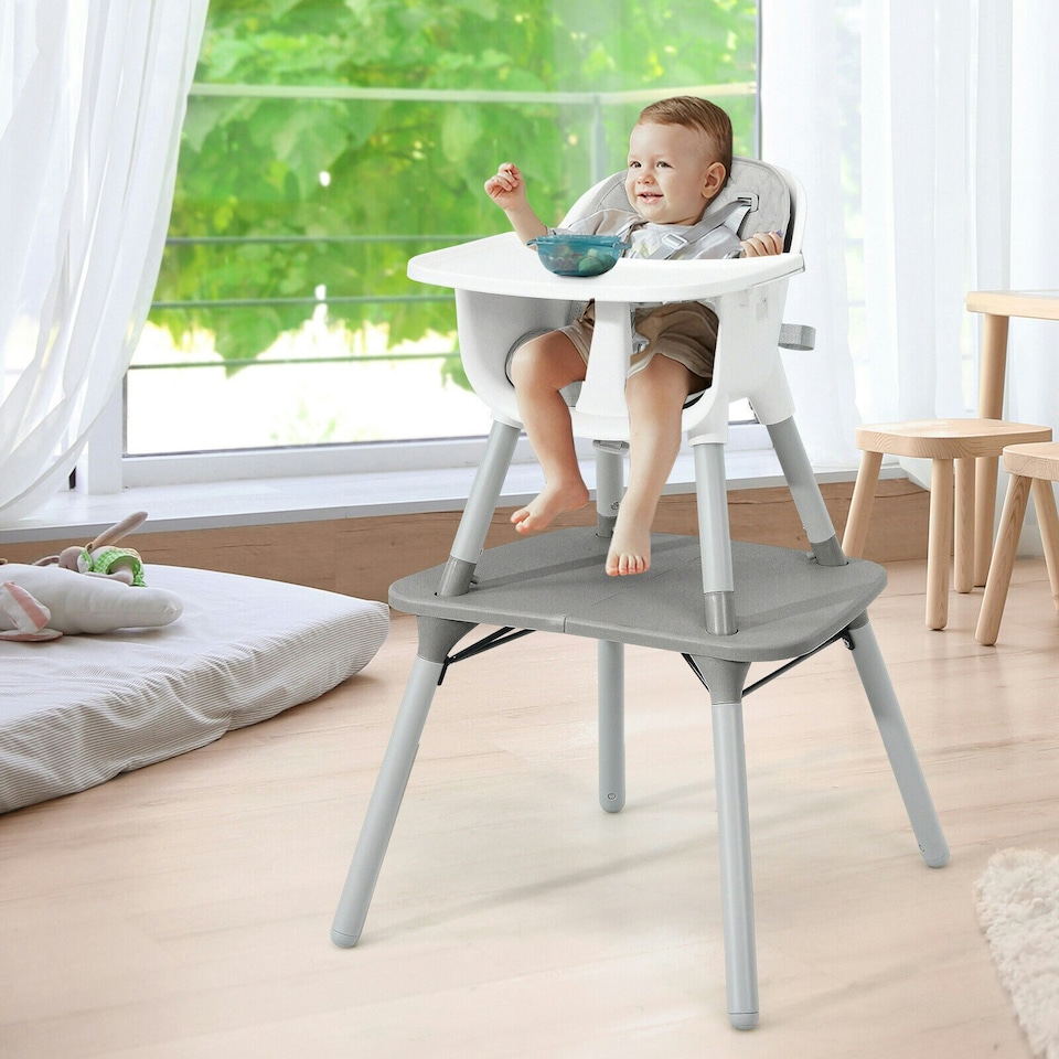 image 1 of COSTWAY 4 in 1 Baby Highchair Infant Feeding Seat