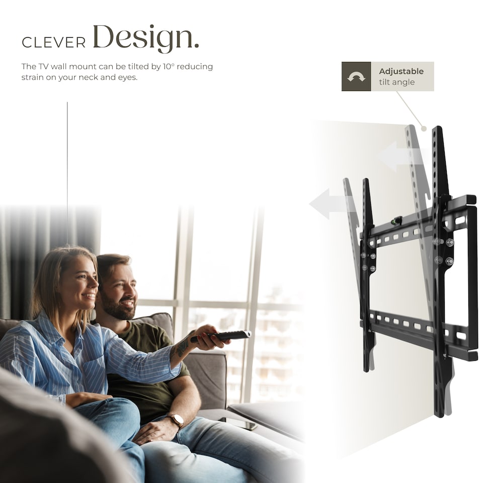 image 1 of Television Bracket - 32-100 inch screens, tiltable, width-adjustable TV wall mount