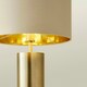 image 2 of ValueLights Lexy Beige & Metallic Gold Shade with Gold Dimmable Touch Table Lamp & LED Bulb