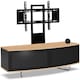 image 2 of Centurion Supports Caru Black Oak Beam-Thru Remote Friendly Super-Contemporary D Shape Design 32"-65" LED/OLED/LCD TV Cabinet with Mounting Arm Black | Oak