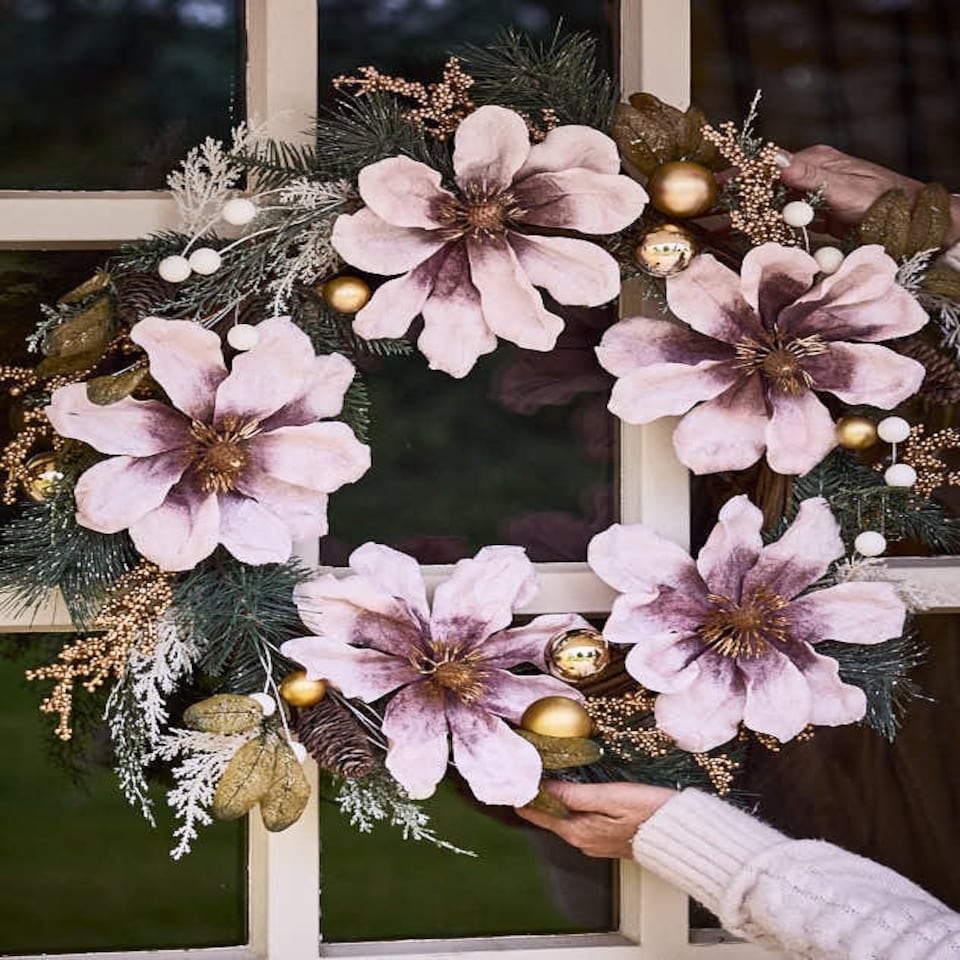 image 1 of Magnolia Blush Wreath 55cm