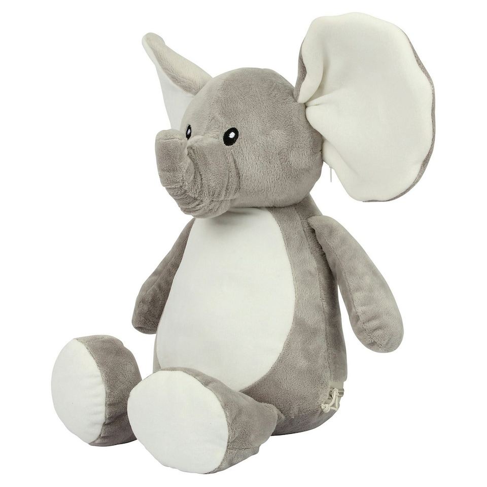 image 1 of Mumbles Zipped Elephant Plush Toy - Grey - One Size