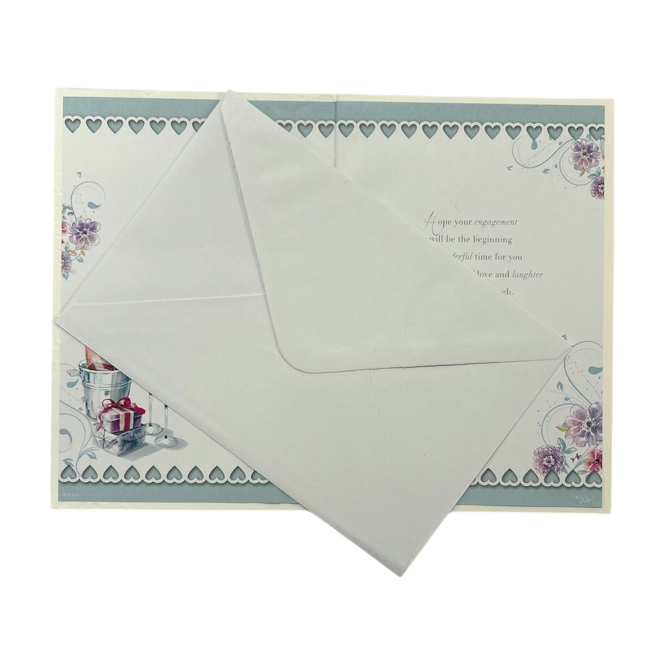 image 1 of On Your Engagement Roses and Gifts Design Celebrity Style Congratulations Card