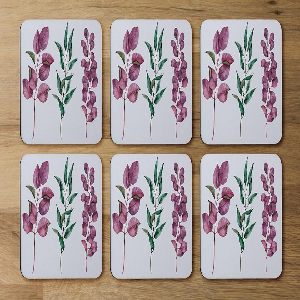 image 1 of Purple & Green Leaves (Coaster)